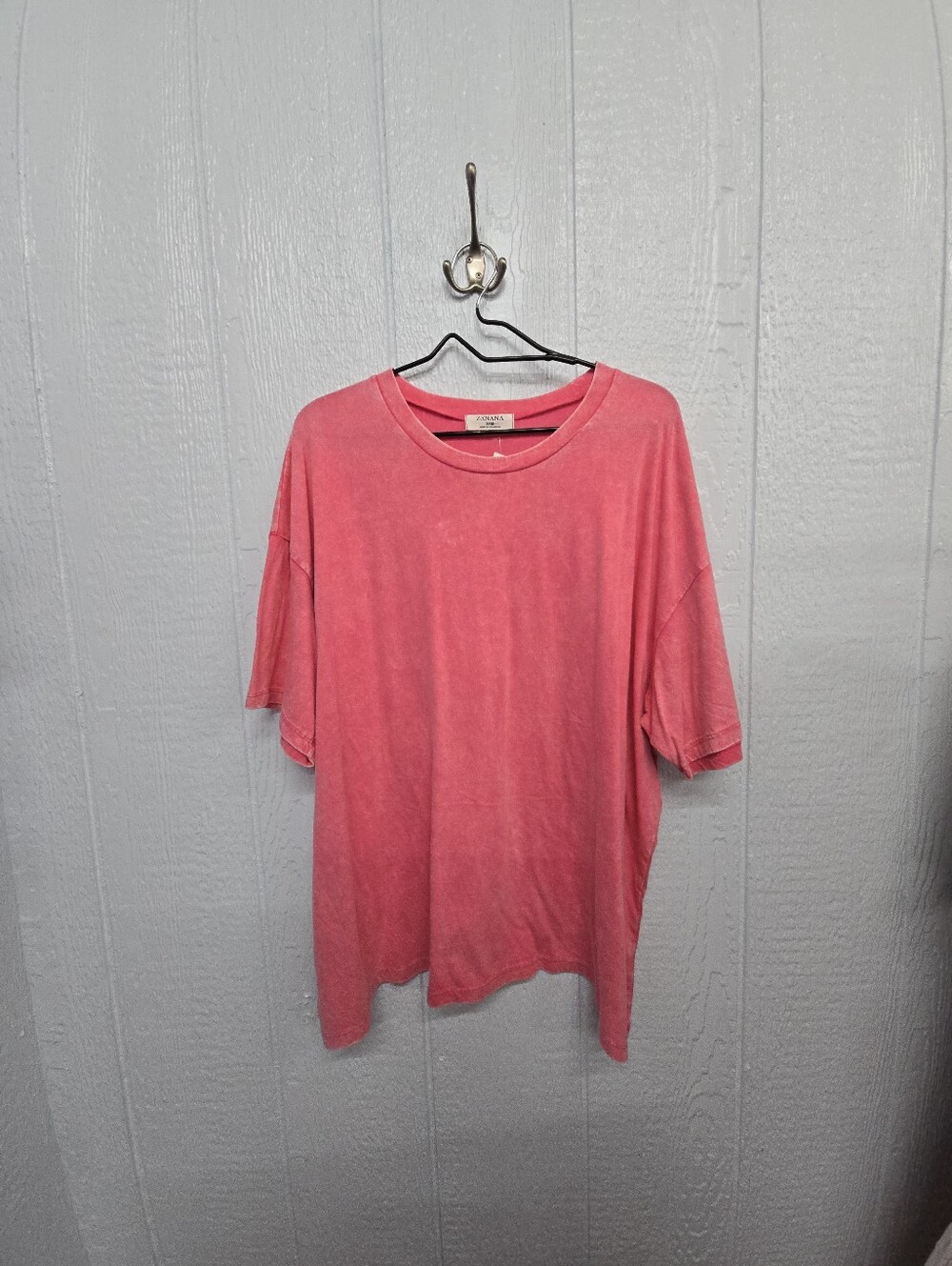 New Small/Medium Zenana Outfitters Oversized Crewneck T-Shirt - Coral Pink